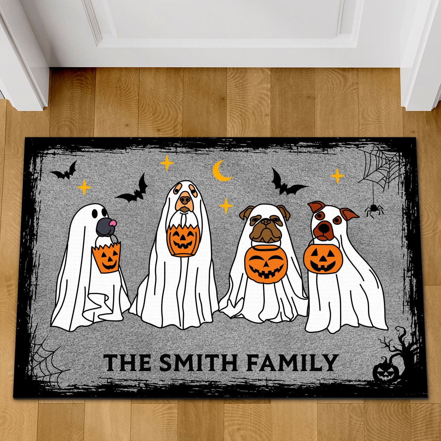 Ghost Dogs Halloween Doormat, Halloween Welcome Mat, Dog Lover Doormat, Funny Halloween Doormat T1268