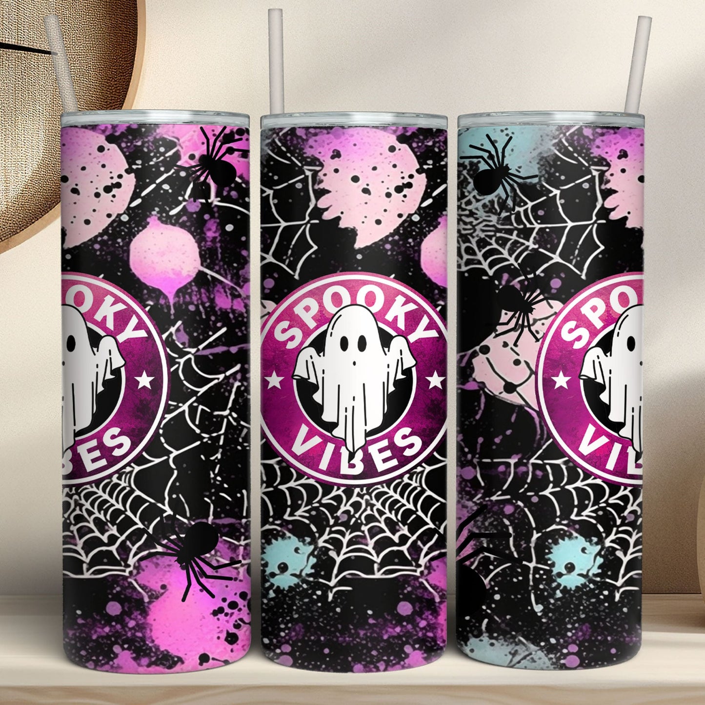 Spooky Vibes Tumbler, Spooky Halloween Season Tumbler, Halloween Skinny Tumbler T1297