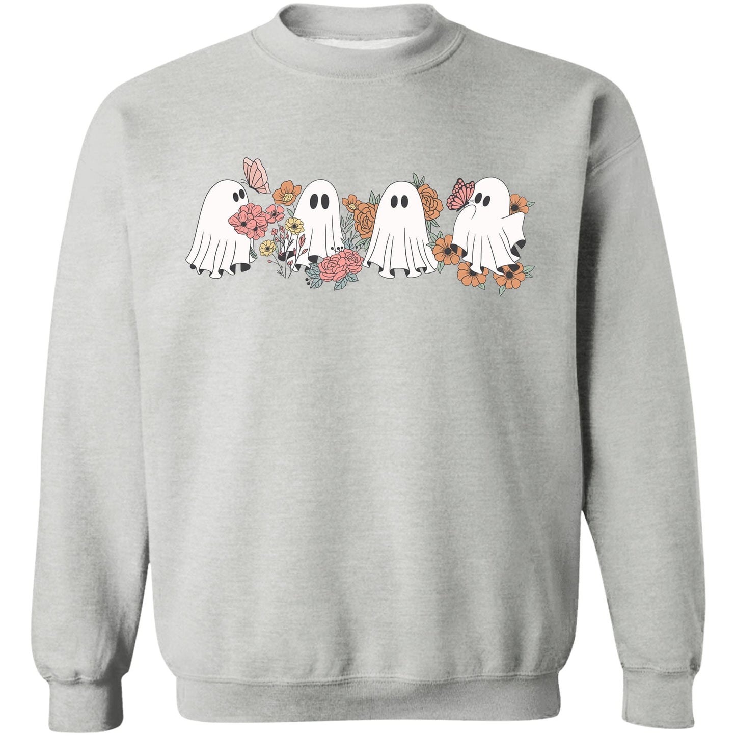 Retro Floral Ghosts Shirt, Cute Halloween Shirt, Halloween Sweatshirt T1358