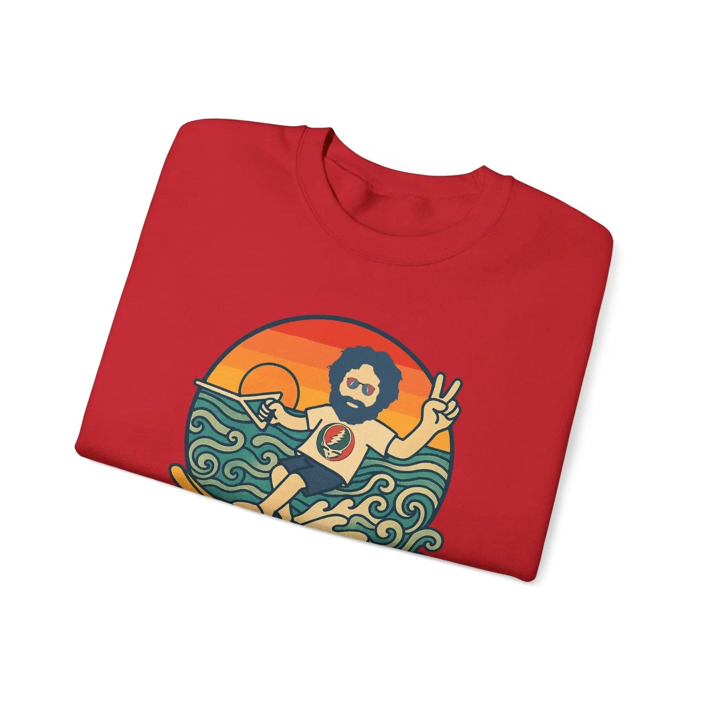 Life is Dead Crewneck Sweatshirt Heavy Blend Waterskiin' Jerry