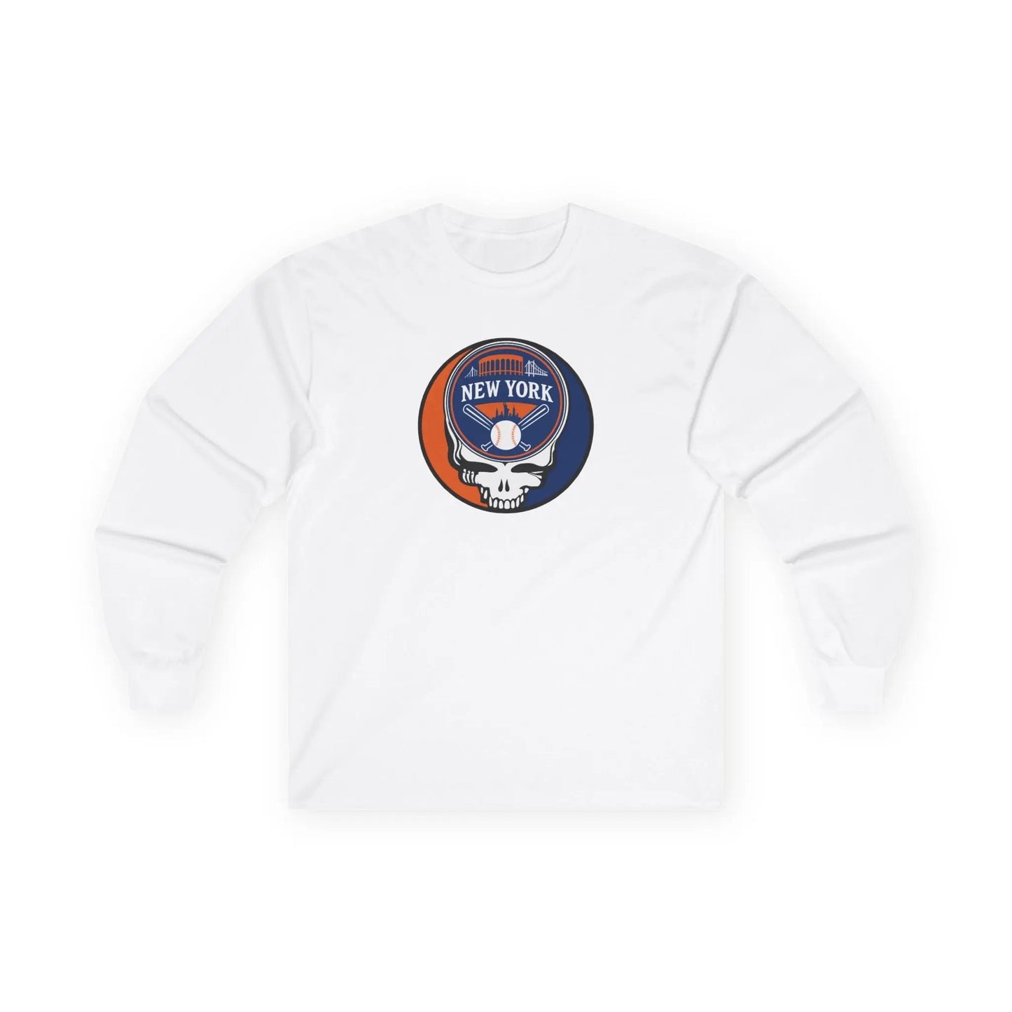 Grateful Dead Ultra-Cotton Long Sleeve Tee New York Baseball Edition MLB