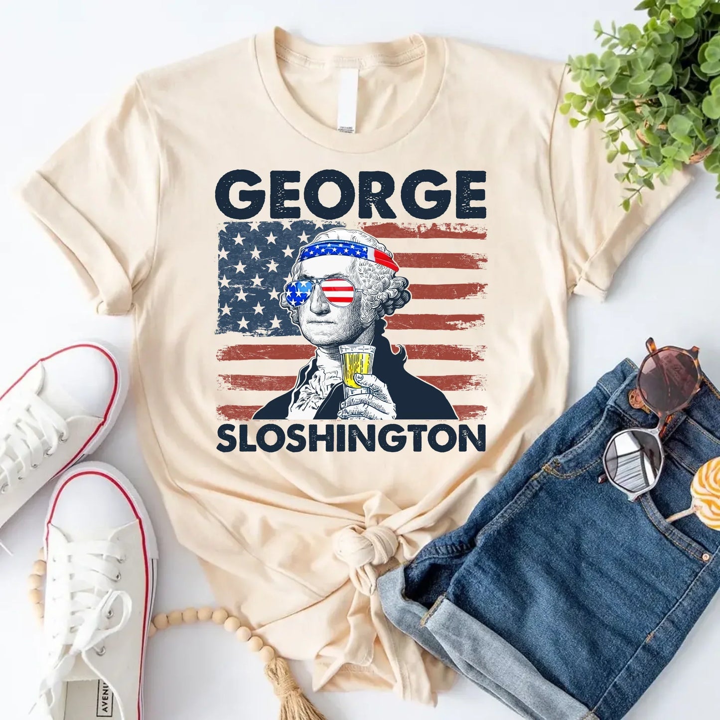 George Sloshington 4th of July Drinking Party Shirt