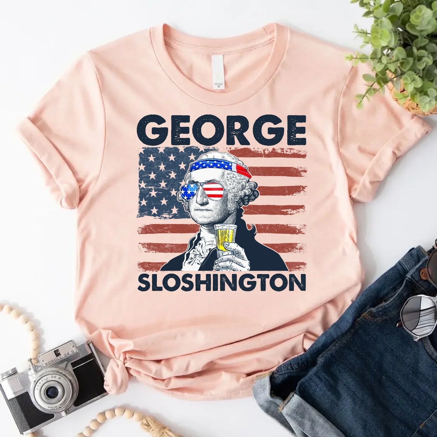 George Sloshington 4th of July Drinking Party Shirt