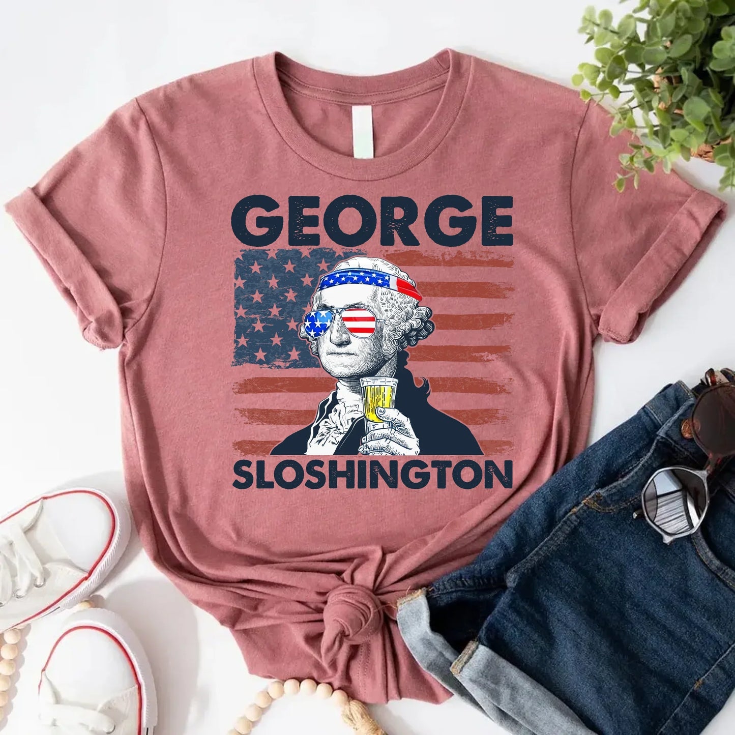 George Sloshington 4th of July Drinking Party Shirt