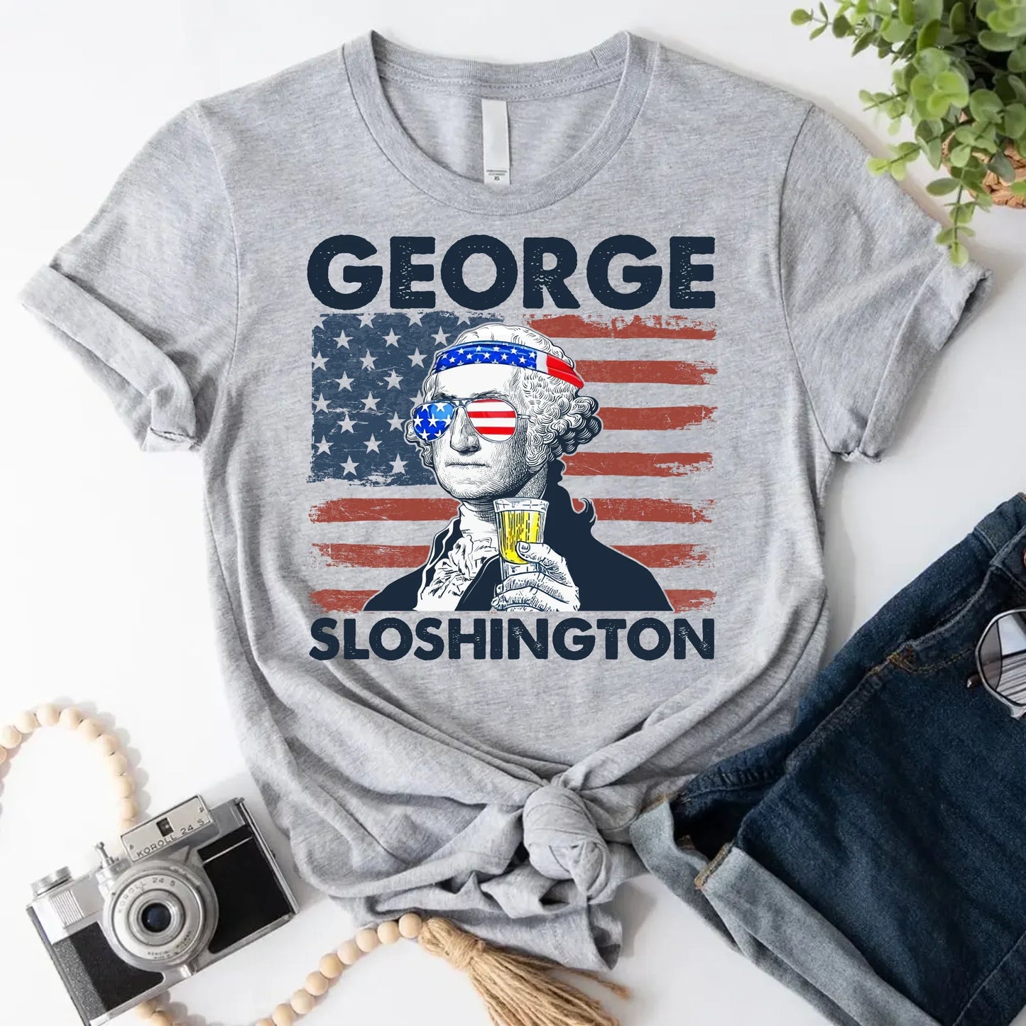 George Sloshington 4th of July Drinking Party Shirt