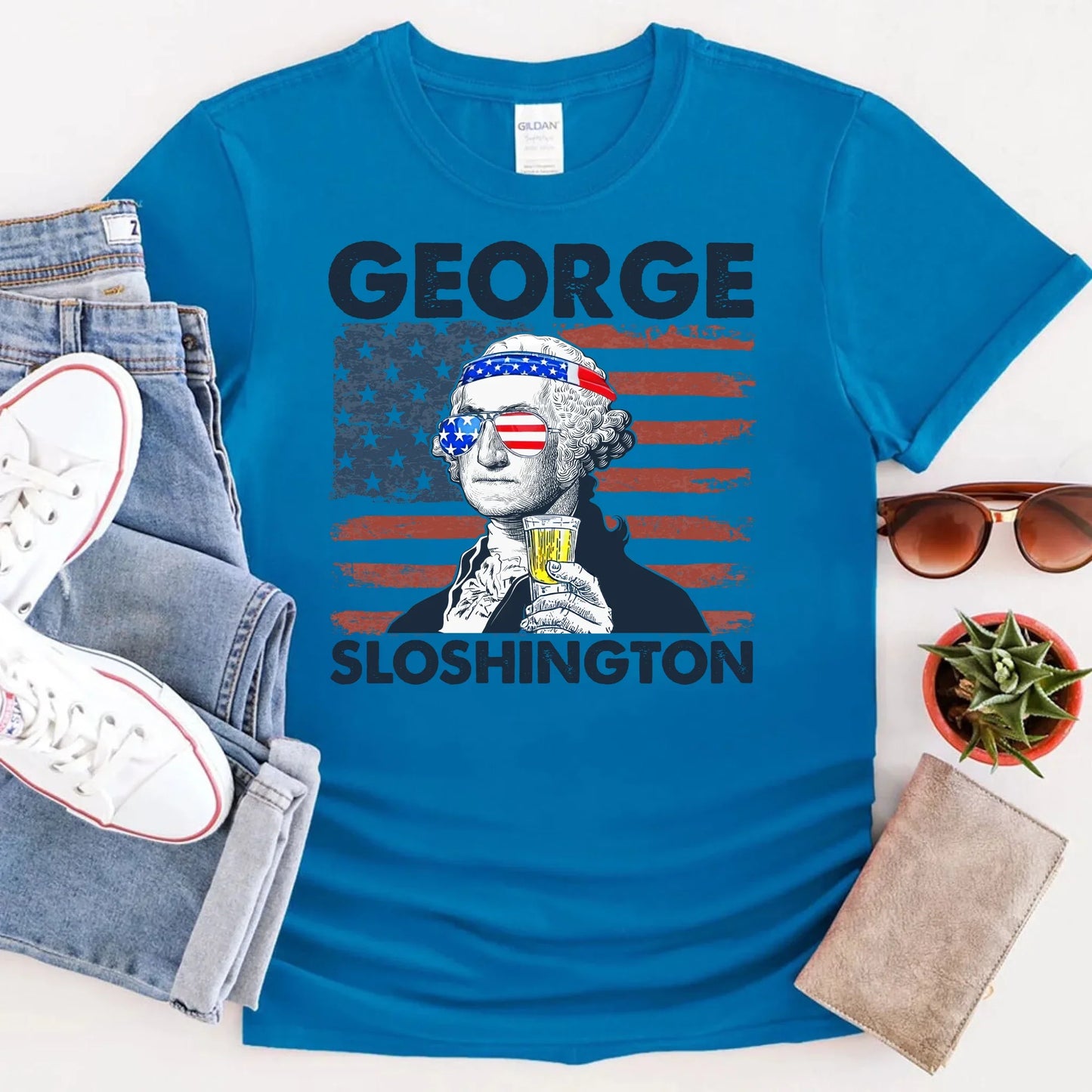 George Sloshington 4th of July Drinking Party Shirt