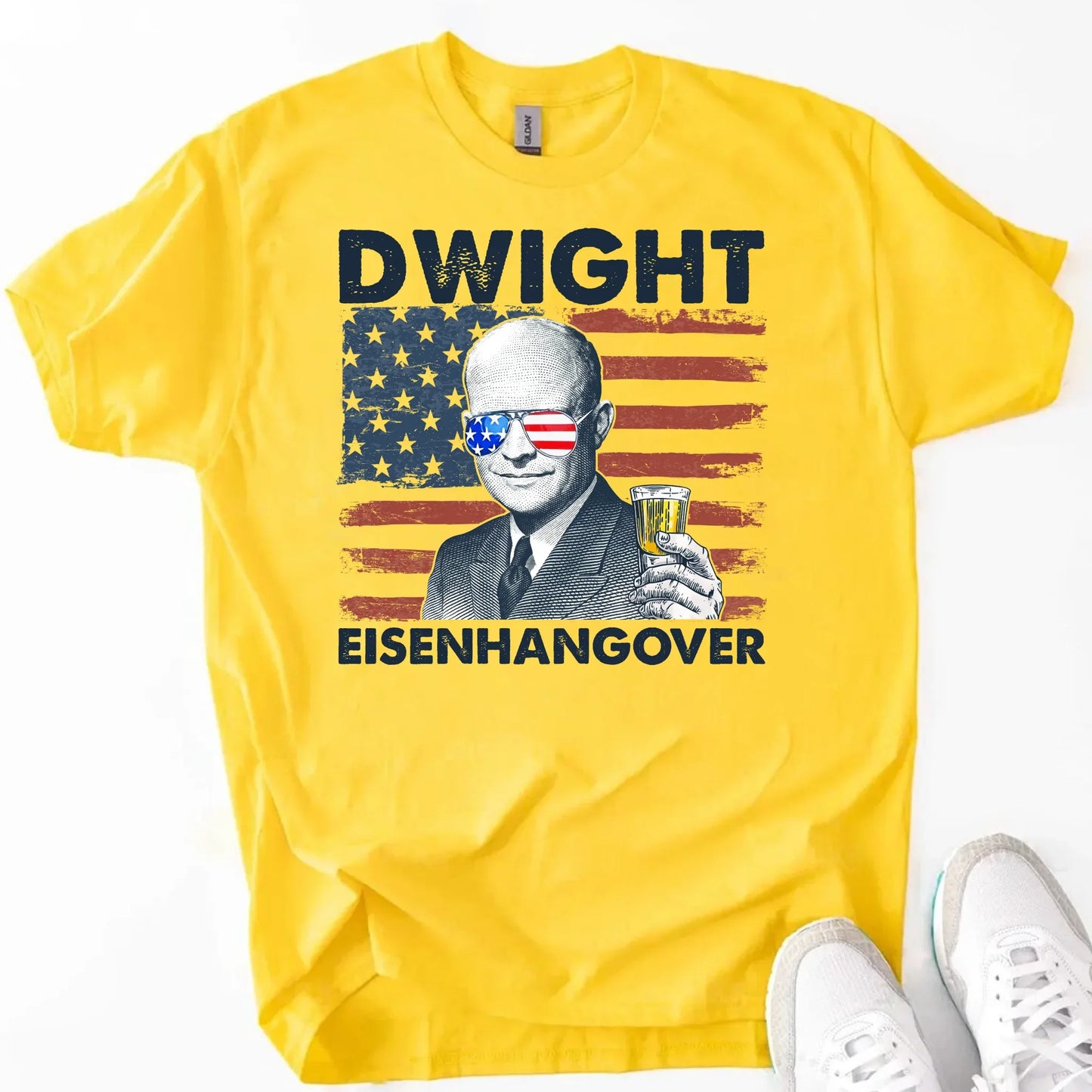 Eisenhangover 4th of July Lightweight Shirt Funny Dwight Eisenhower Tee