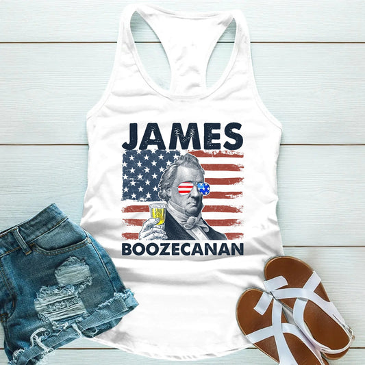James Boozecanan Unisex Tank Top – Fun 4th of July Drinking Shirt