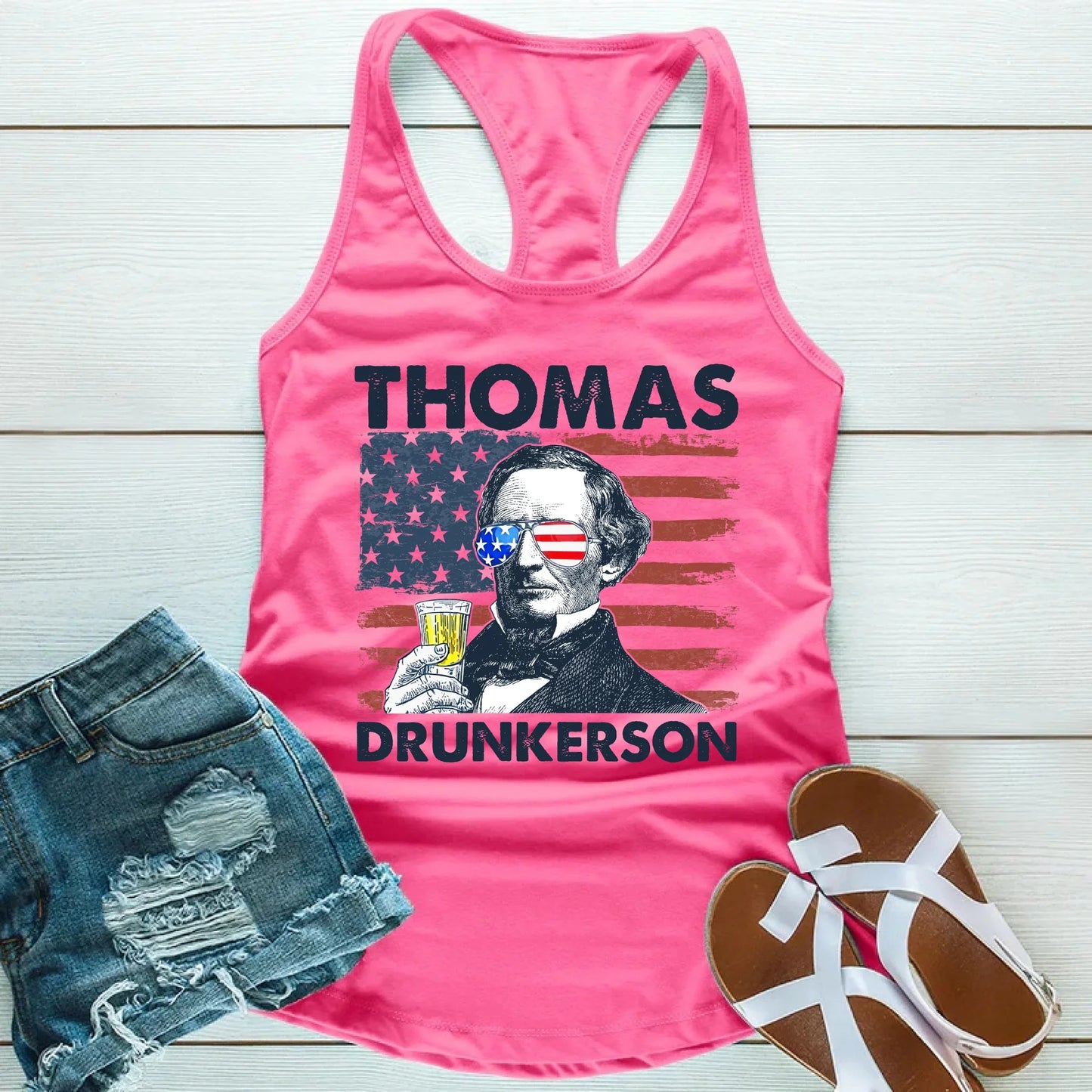 Thomas Drunkerson 4th of July Unisex Tank Top – Founding Father Tee