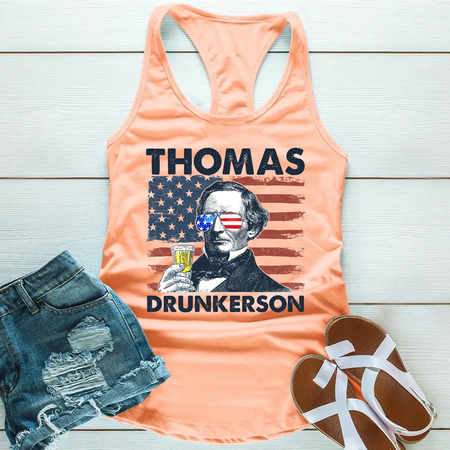 Thomas Drunkerson 4th of July Unisex Tank Top – Founding Father Tee
