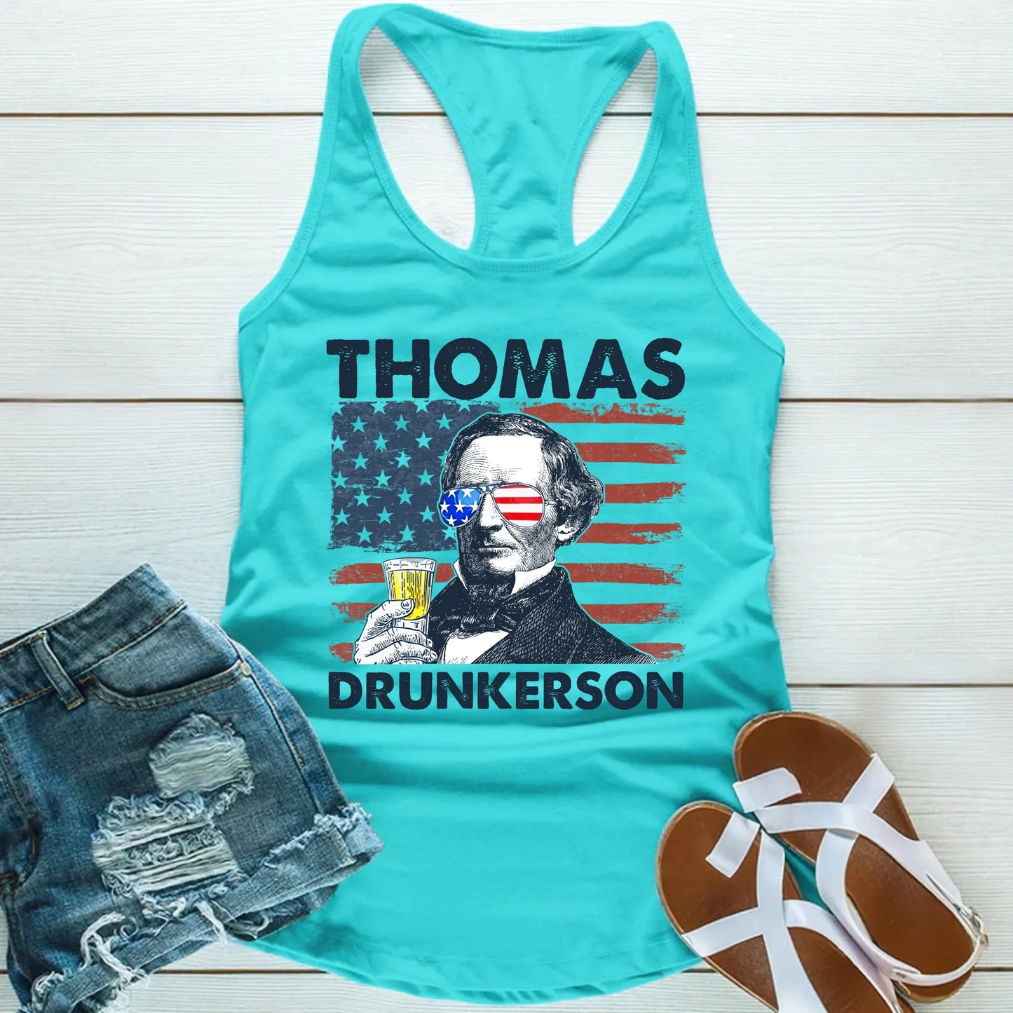 Thomas Drunkerson 4th of July Unisex Tank Top – Founding Father Tee