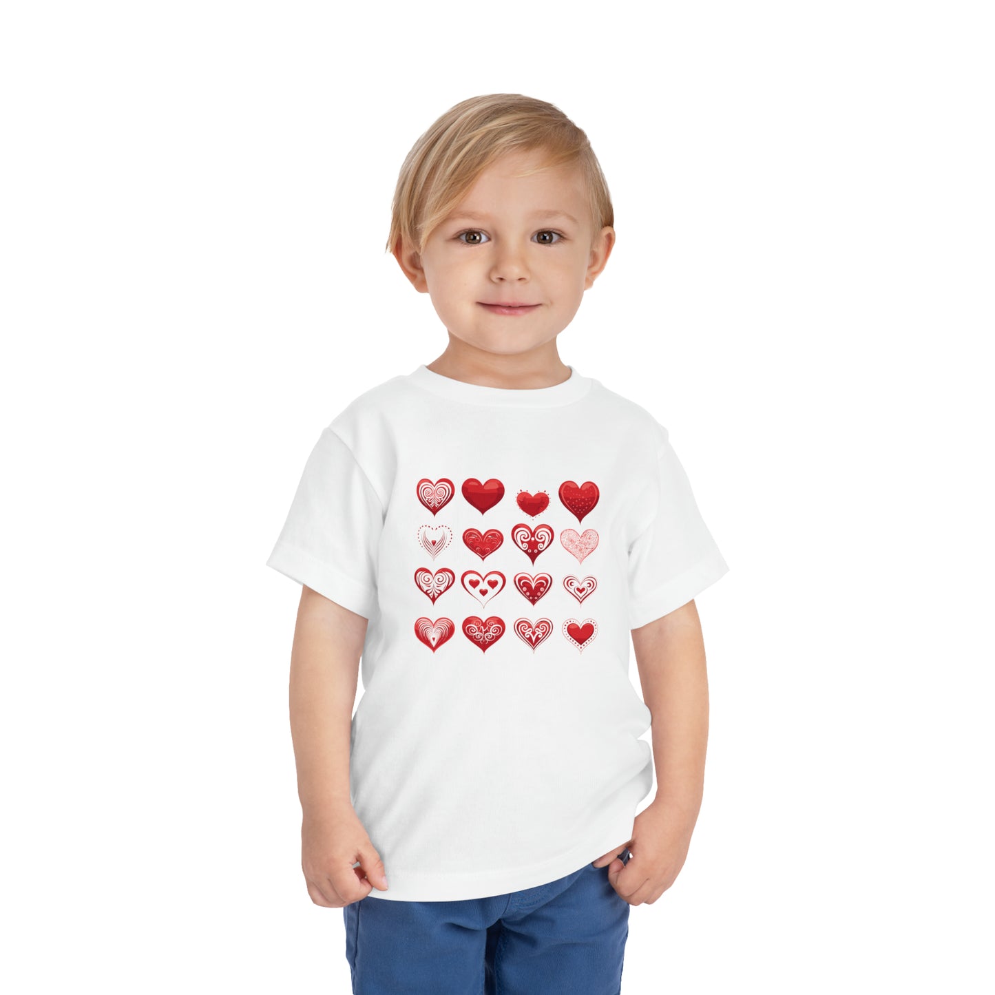 Red hearts shape design Toddler Short Sleeve Tee