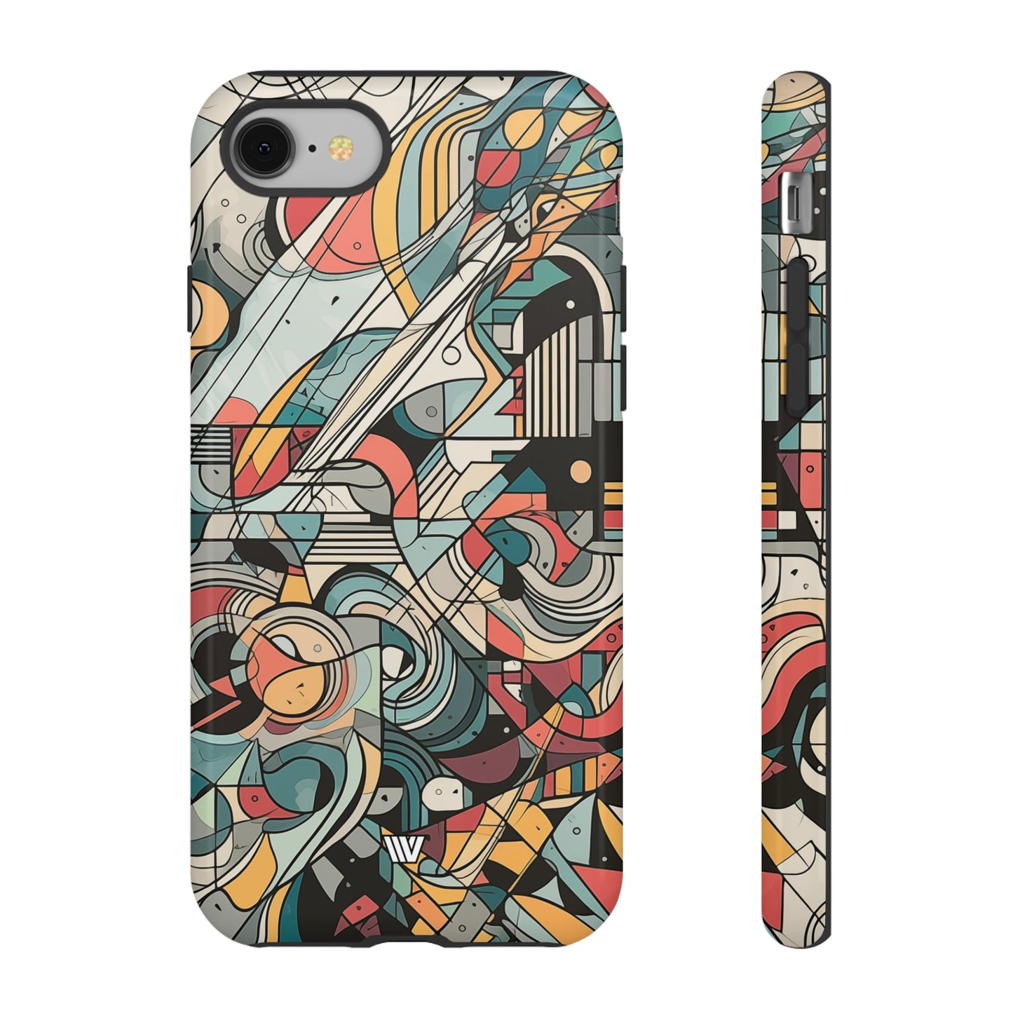 Abstract Doodle Tough Phone Case Dual-Layer Protection