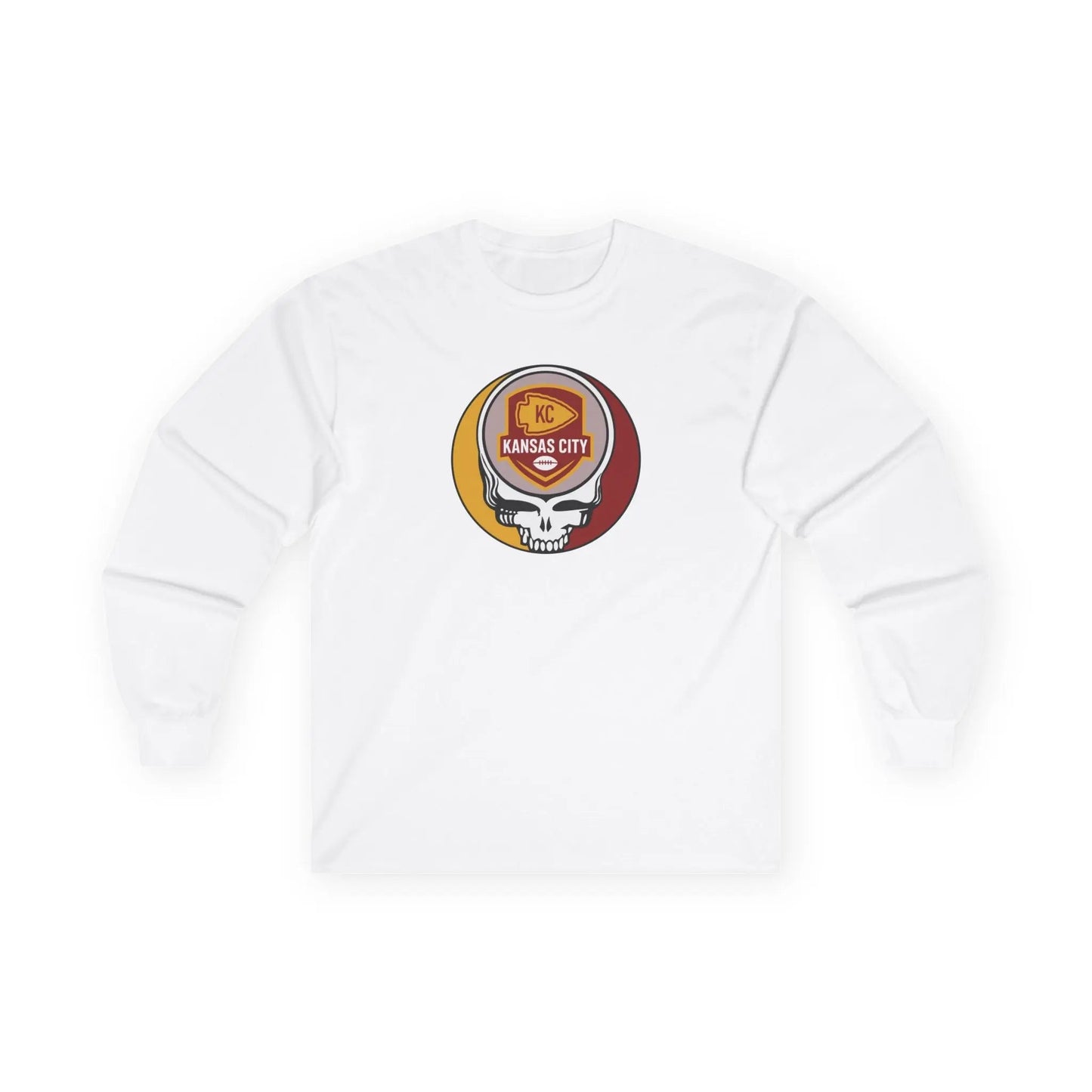 Grateful Dead Long Sleeve Tee Eco-Friendly Ultra Cotton NFL The Gridiron Collection Kansas City Chiefs