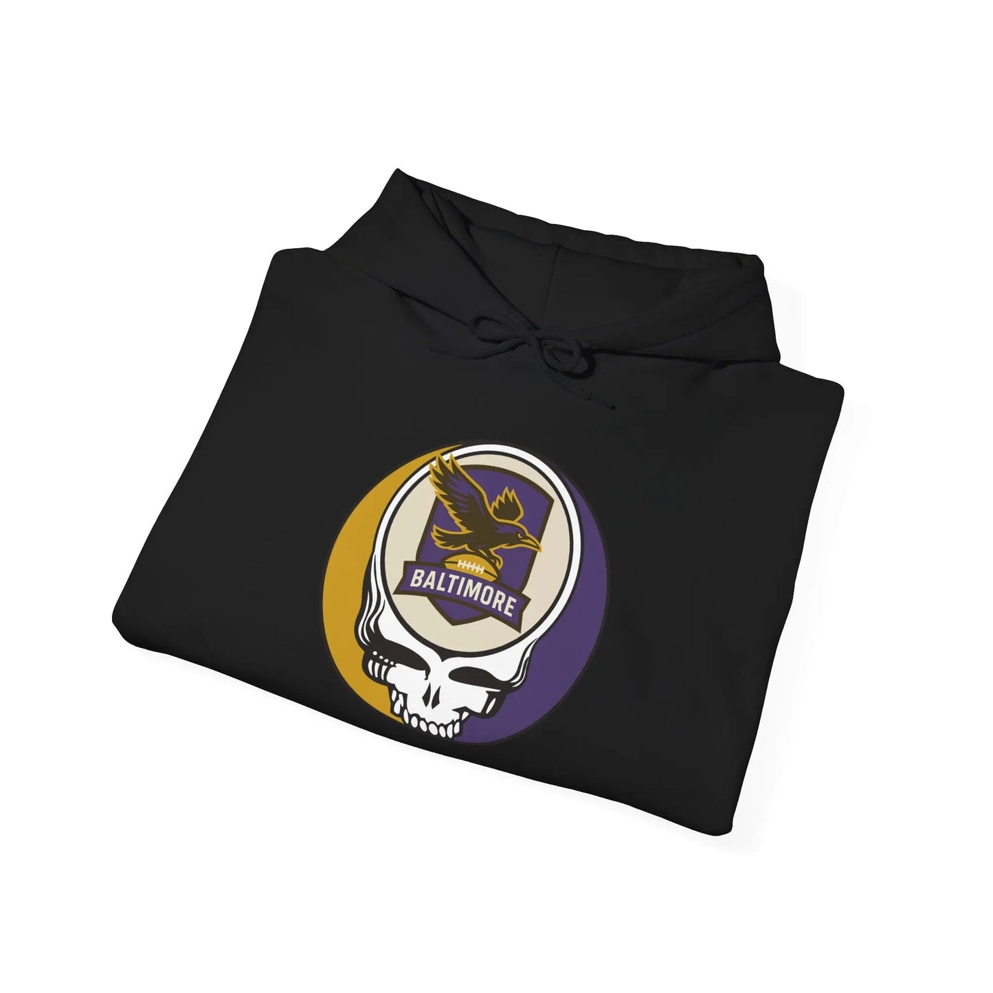 Baltimore Ravens Stealie Grateful Dead Hooded Sweatshirt The Gridiron Collection