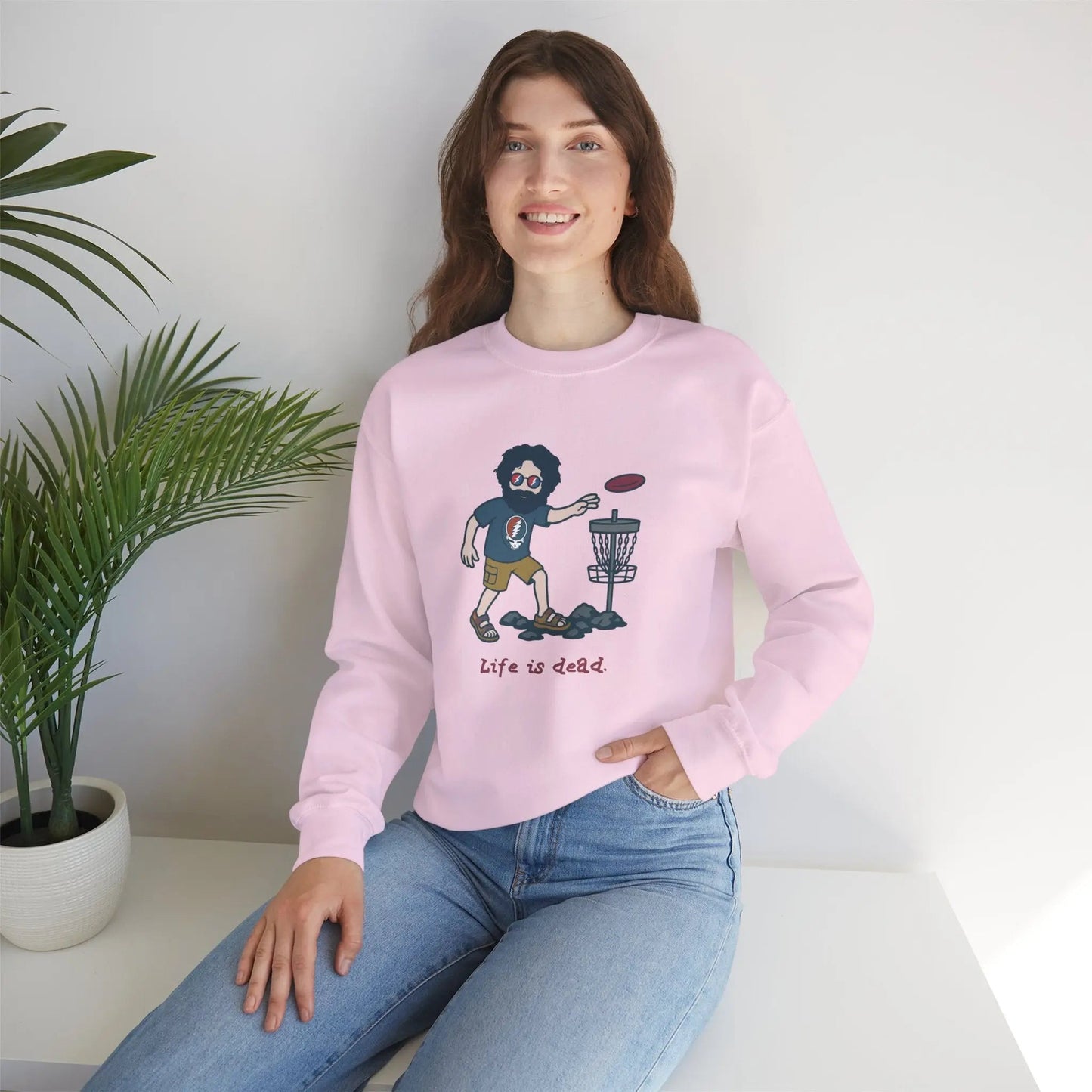Disc Golfin' Jerry Life is dead Crewneck Sweatshirt