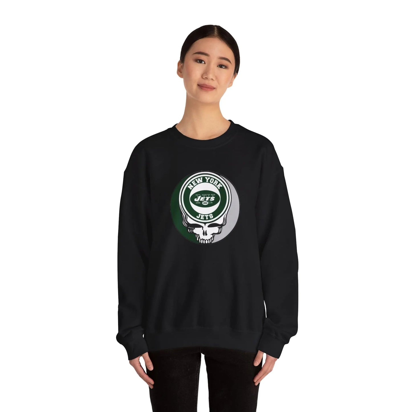New York Jets Grateful Dead Stealie Crewneck Sweatshirt The Gridiron Collection
