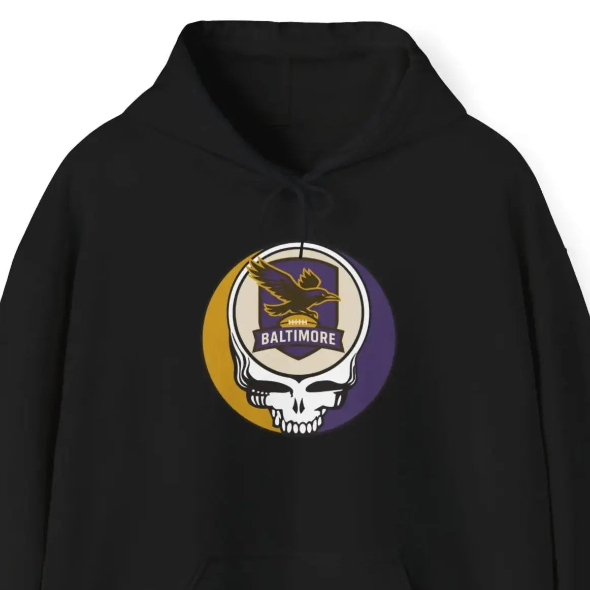 Baltimore Ravens Stealie Grateful Dead Hooded Sweatshirt The Gridiron Collection
