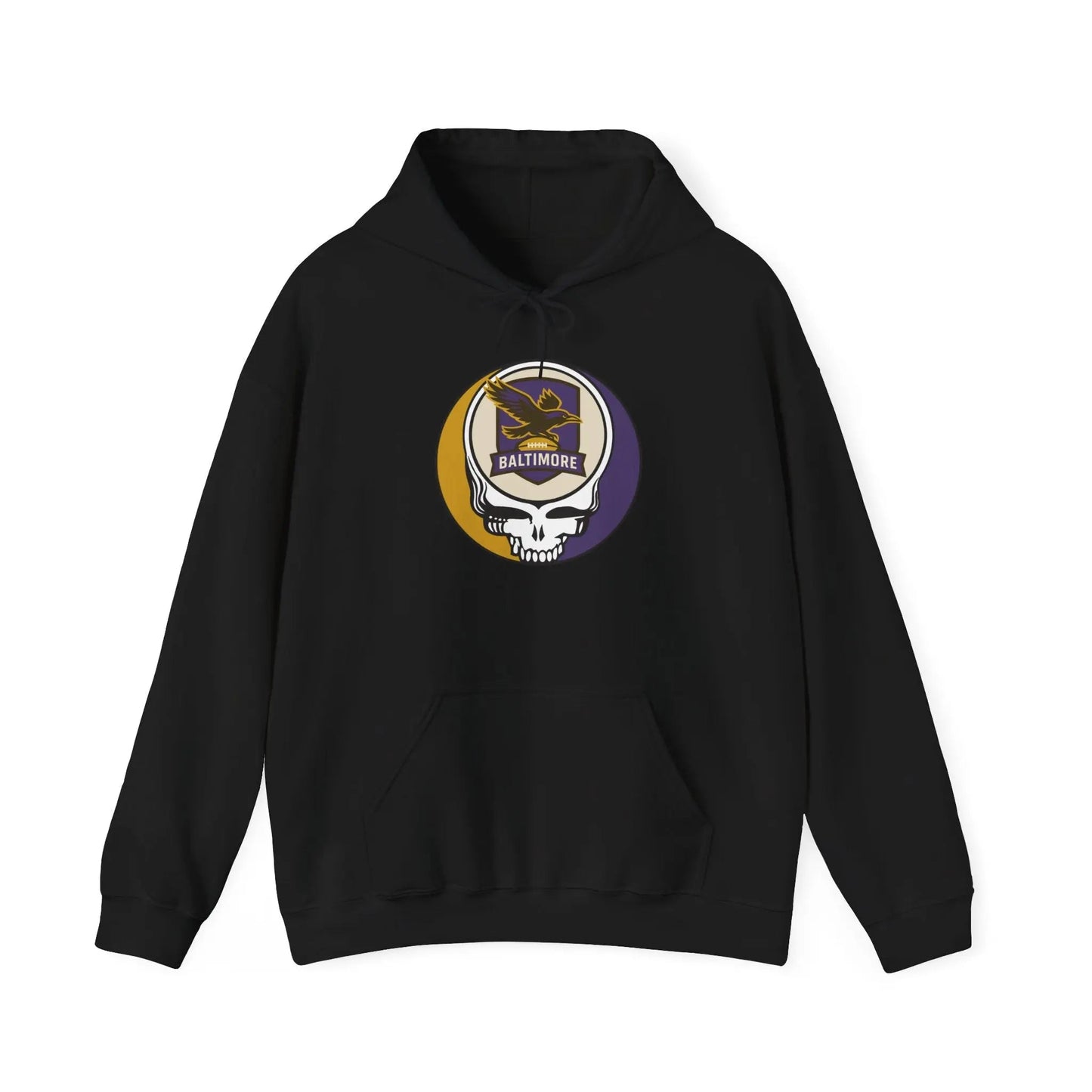 Baltimore Ravens Stealie Grateful Dead Hooded Sweatshirt The Gridiron Collection
