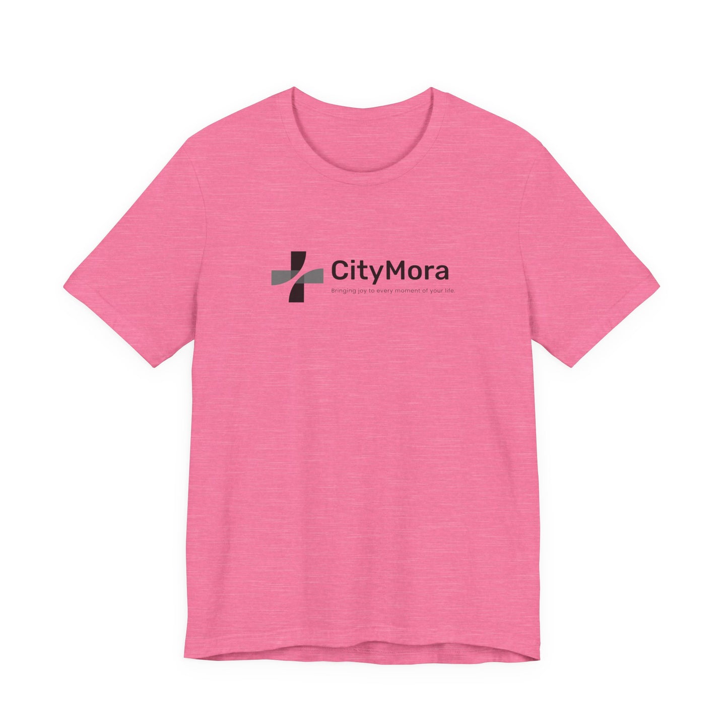 Casual Unisex Tee - 'CityMora' Motivational Short Sleeve Shirt - Black