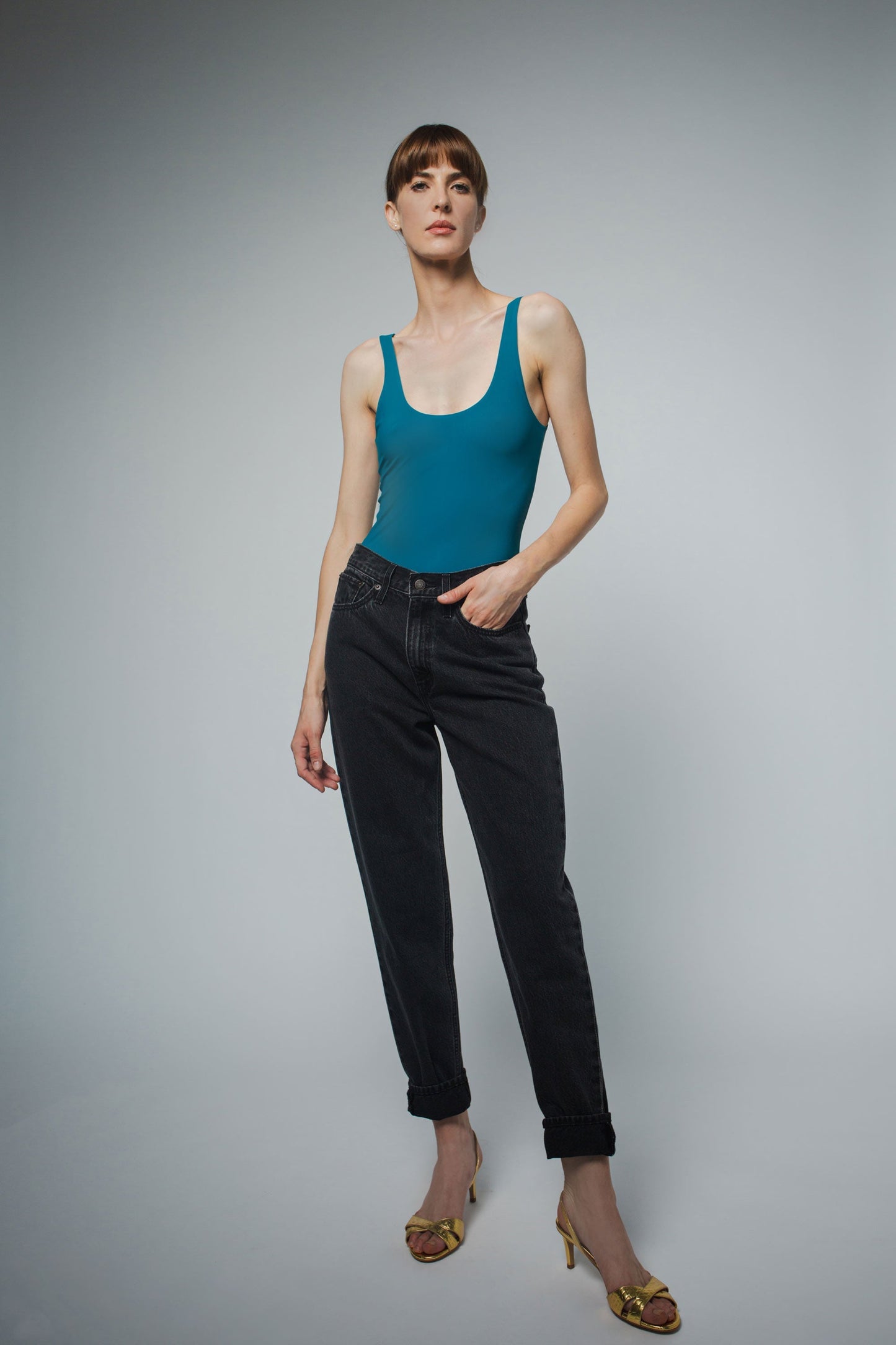 LOLA TANK BODYSUIT IN DEEP OCEAN