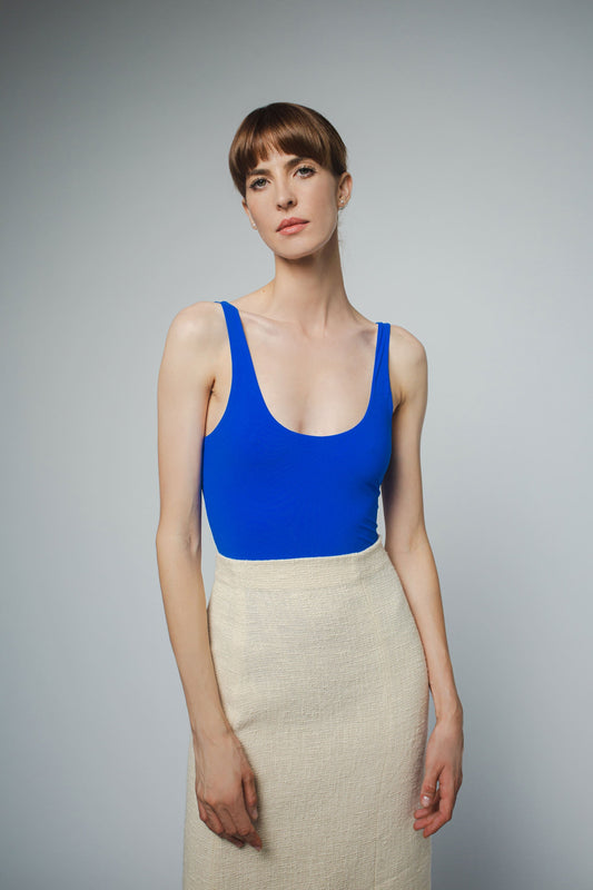 LOLA TANK BODYSUIT IN ROYAL