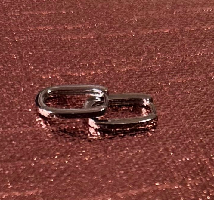 925 Sterling Silver Hypoallergenic Rectangular Hoop Earrings