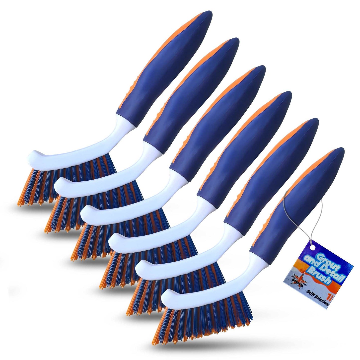 Grout and Detail Brush Stiff Bristles Cleaning Brush 6 Pack