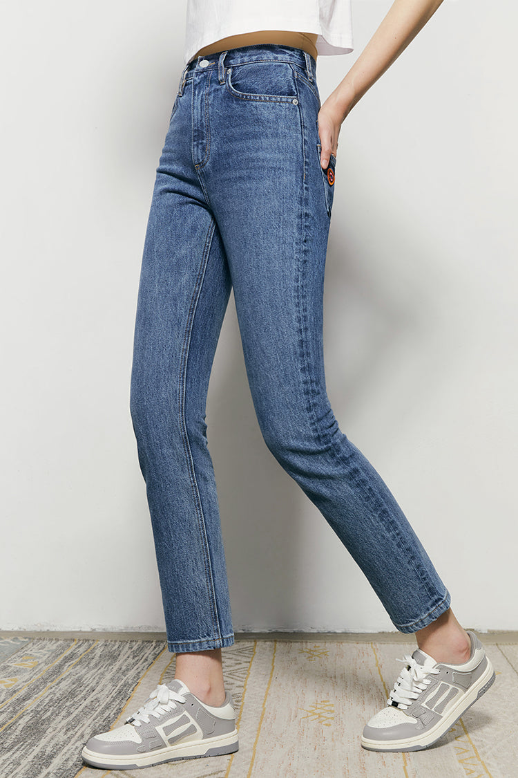 Two Shots High Rise Straight Crop Jeans High-rise Crop Jeans