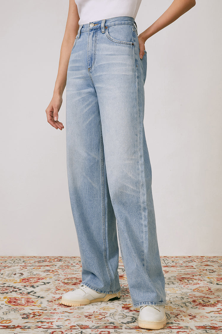 Whitefish High Rise Wide Jeans Mid-weight Denim HJ007 Coney Island