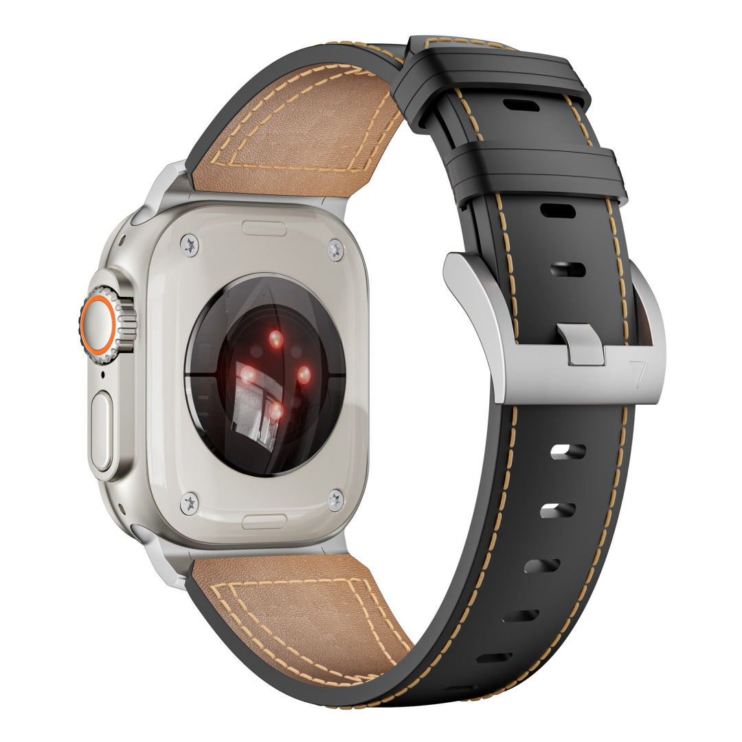Dual-Tone Genuine Leather Band Stylish Apple Watch Band Dewell X