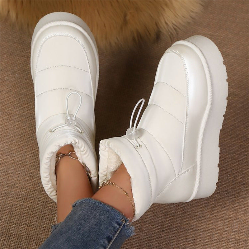 Fleece-Lined Warm Cotton Lined Short Boots Women’s Winter Ankle Boots