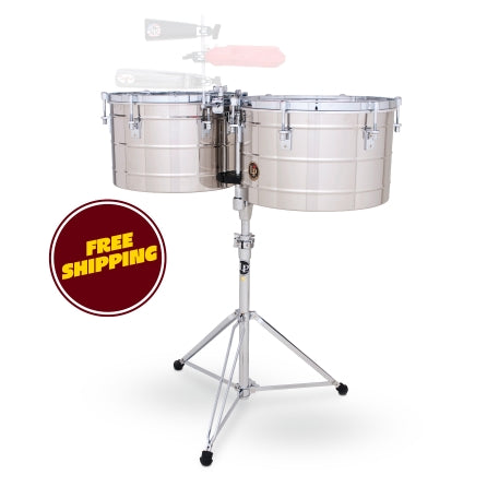 Latin Percussion Tito Puente 15-inch and 16-inch Thunder Timbs - Stainless Steel -NEW