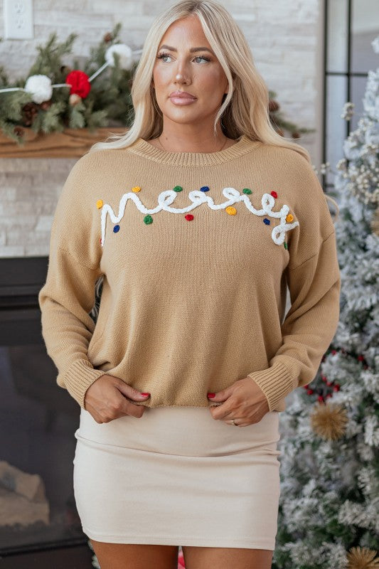 Merry Dot Dolman Sleeve Sweater Soft Knit Sweater