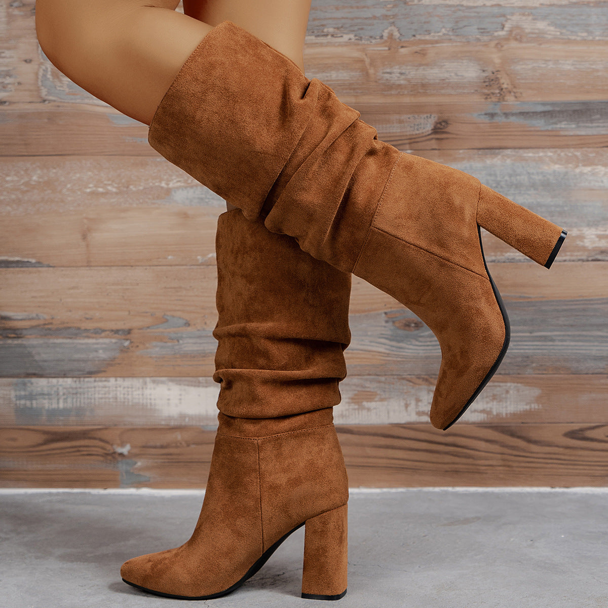 Slip-On High Heel Fashion Boots European & American Style Women’s Elegant Booties