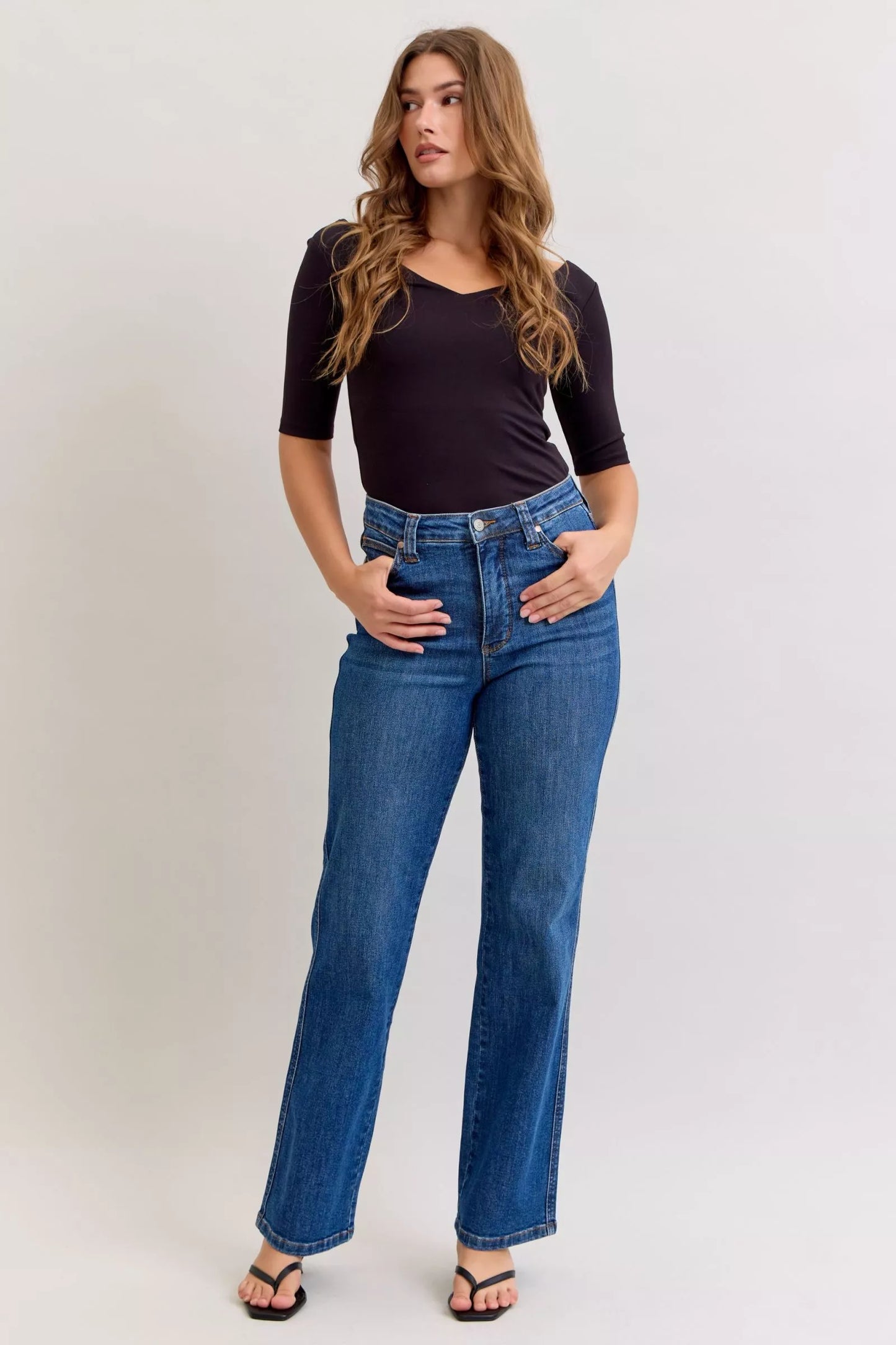 High Waist Tummy Control Straight Jeans Judy Blue