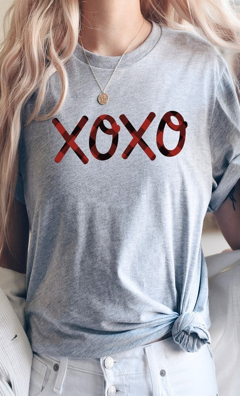 Plaid XOXO Valentines Day Graphic Tee