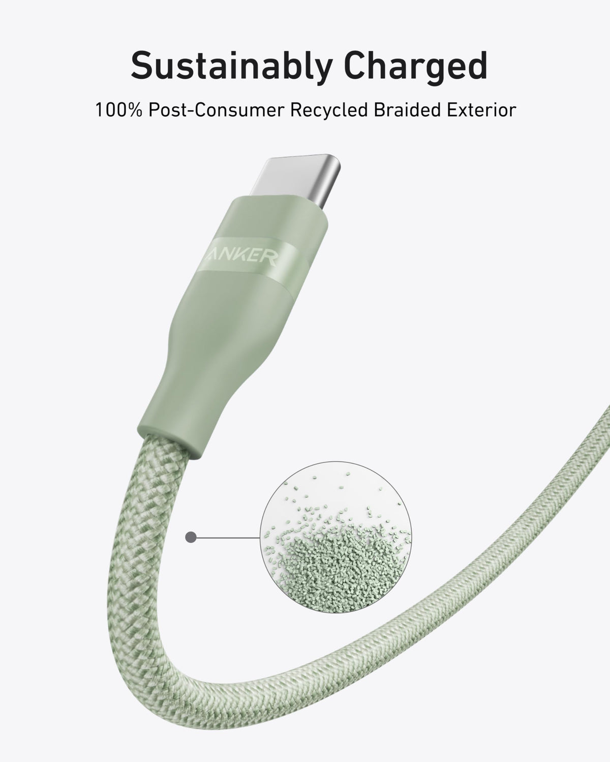 Anker 240W Upcycled-Braided USB-C to USB-C Cable (3 ft / 6 ft)