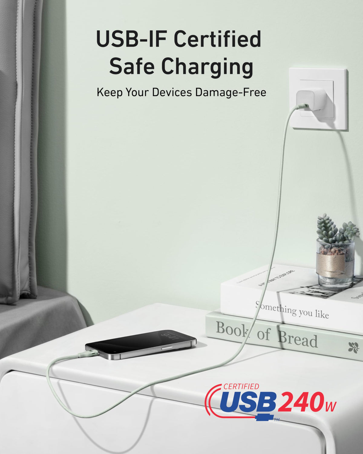 Anker 240W Upcycled-Braided USB-C to USB-C Cable (3 ft / 6 ft)