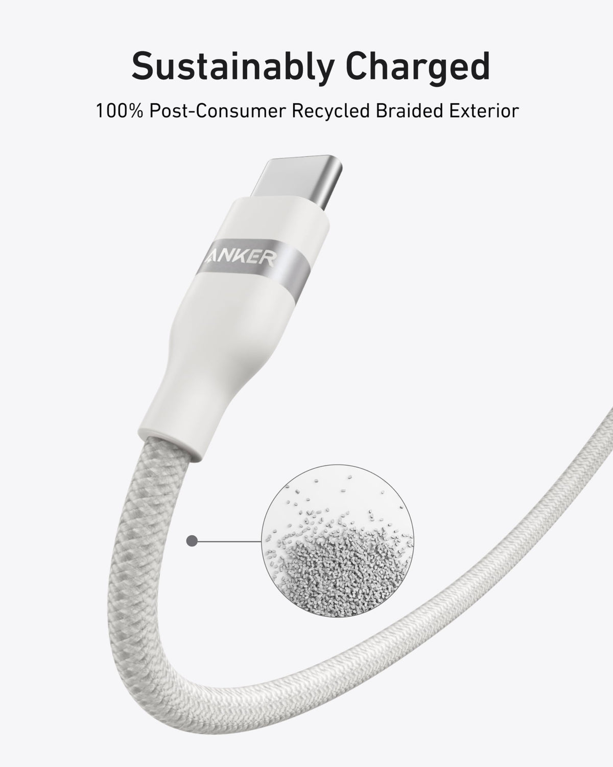 Anker 240W Upcycled-Braided USB-C to USB-C Cable (3 ft / 6 ft)