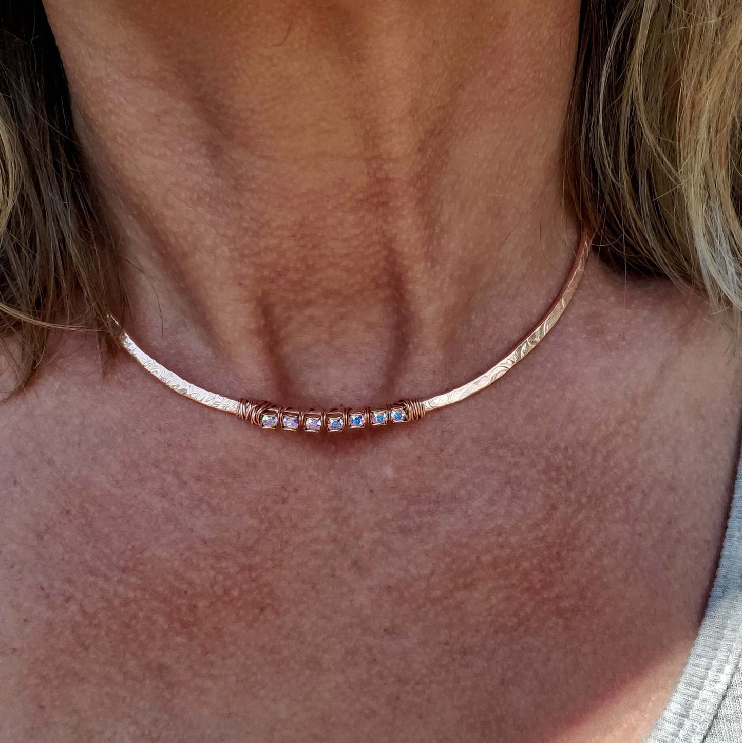 Copper Crystal 7th Anniversary Handmade Choker Alexa Martha