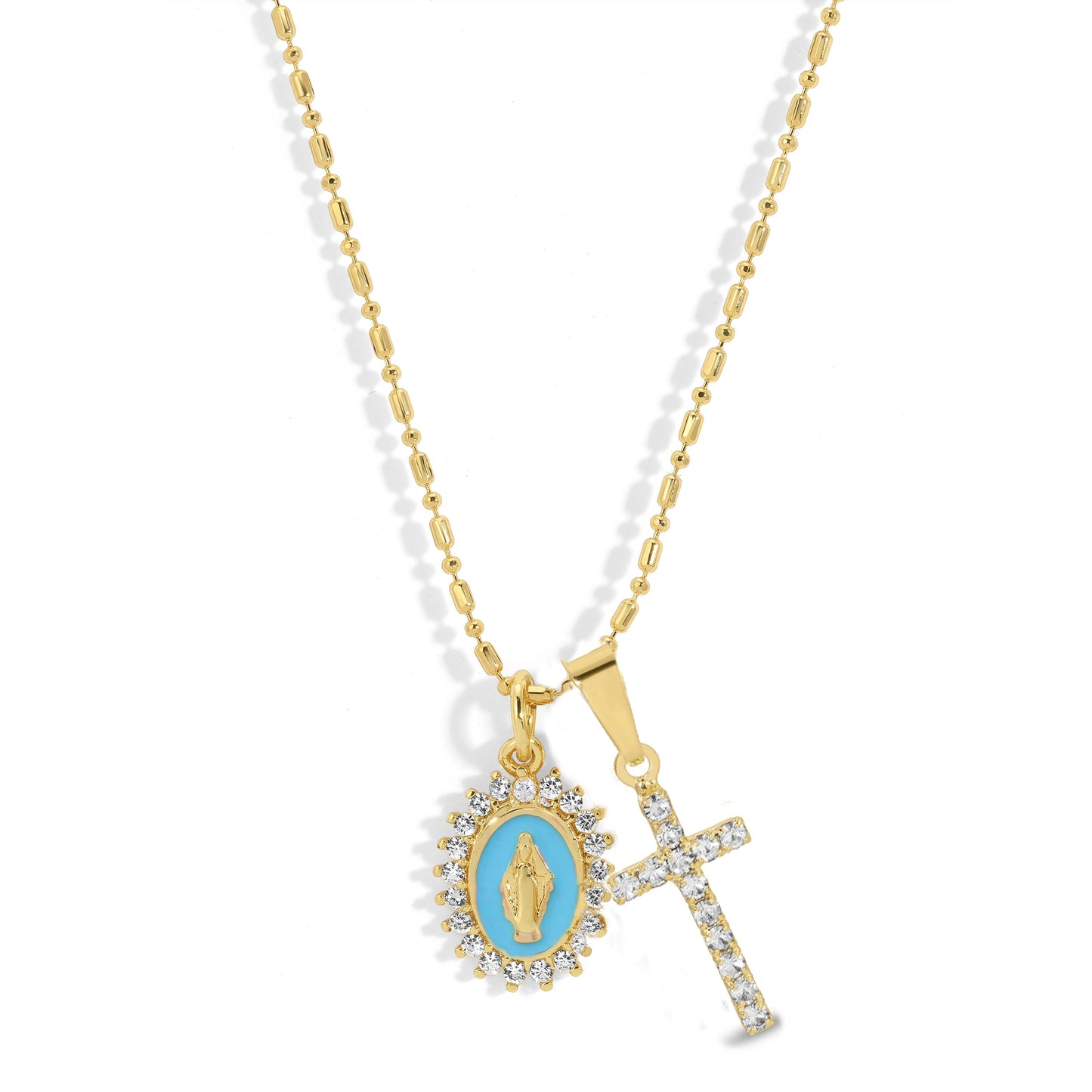 Aqua Lady Lourdes multi-charm Necklace