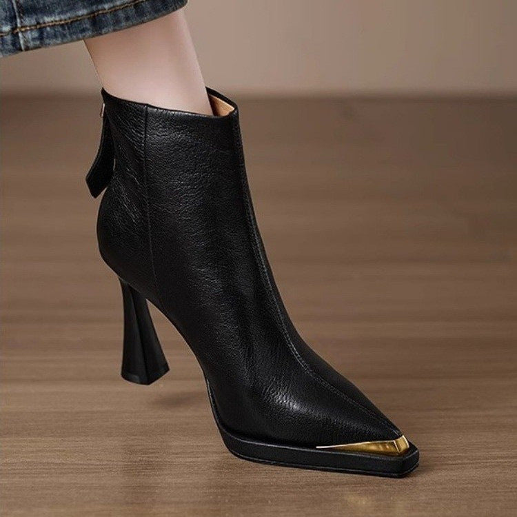 Women’s Pointed-Toe Chunky-Heel Side-Zip Boots