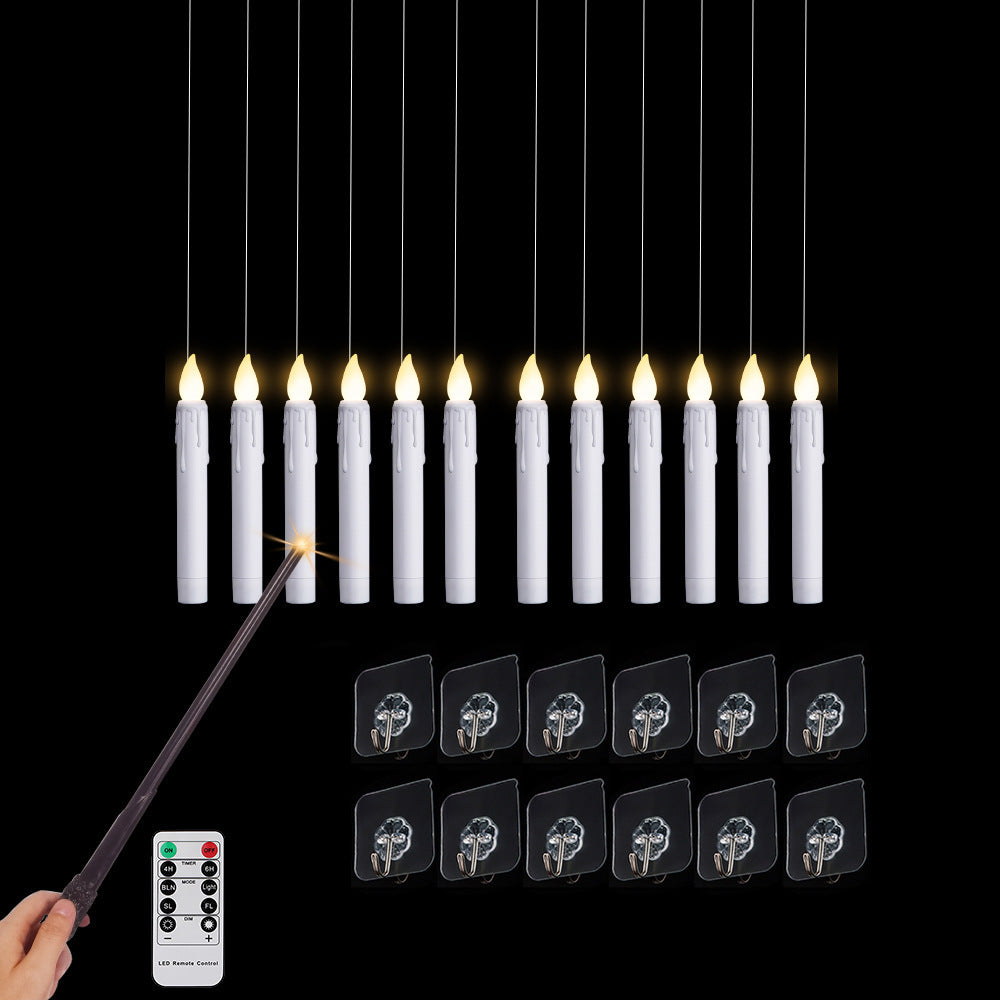 Halloween Party Decoration Candle Light LED Magic Wand Long Brush Holder FP15