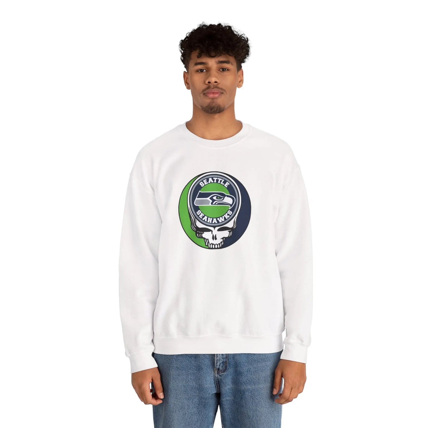 Seattle Seahawks Grateful Dead Stealie Crewneck Sweatshirt The Gridiron Collection