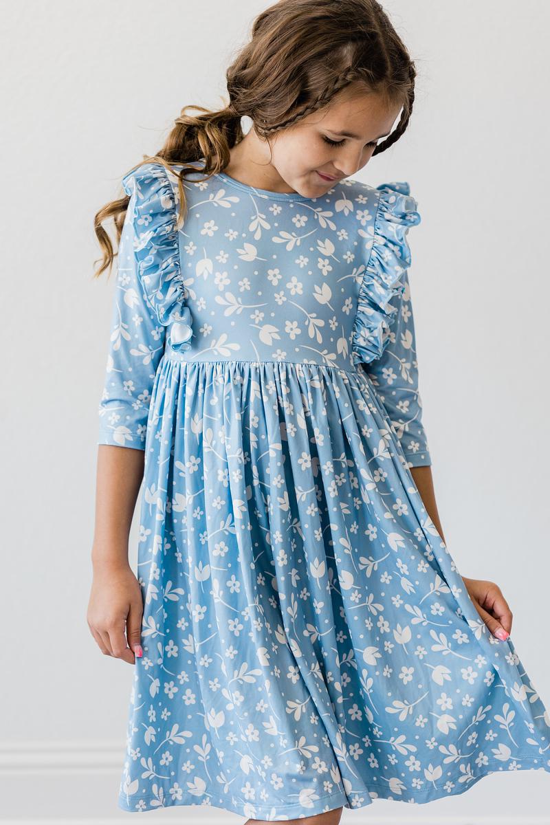 Bluebell 3/4 Sleeve Ruffle Twirl Dress Mila & Rose