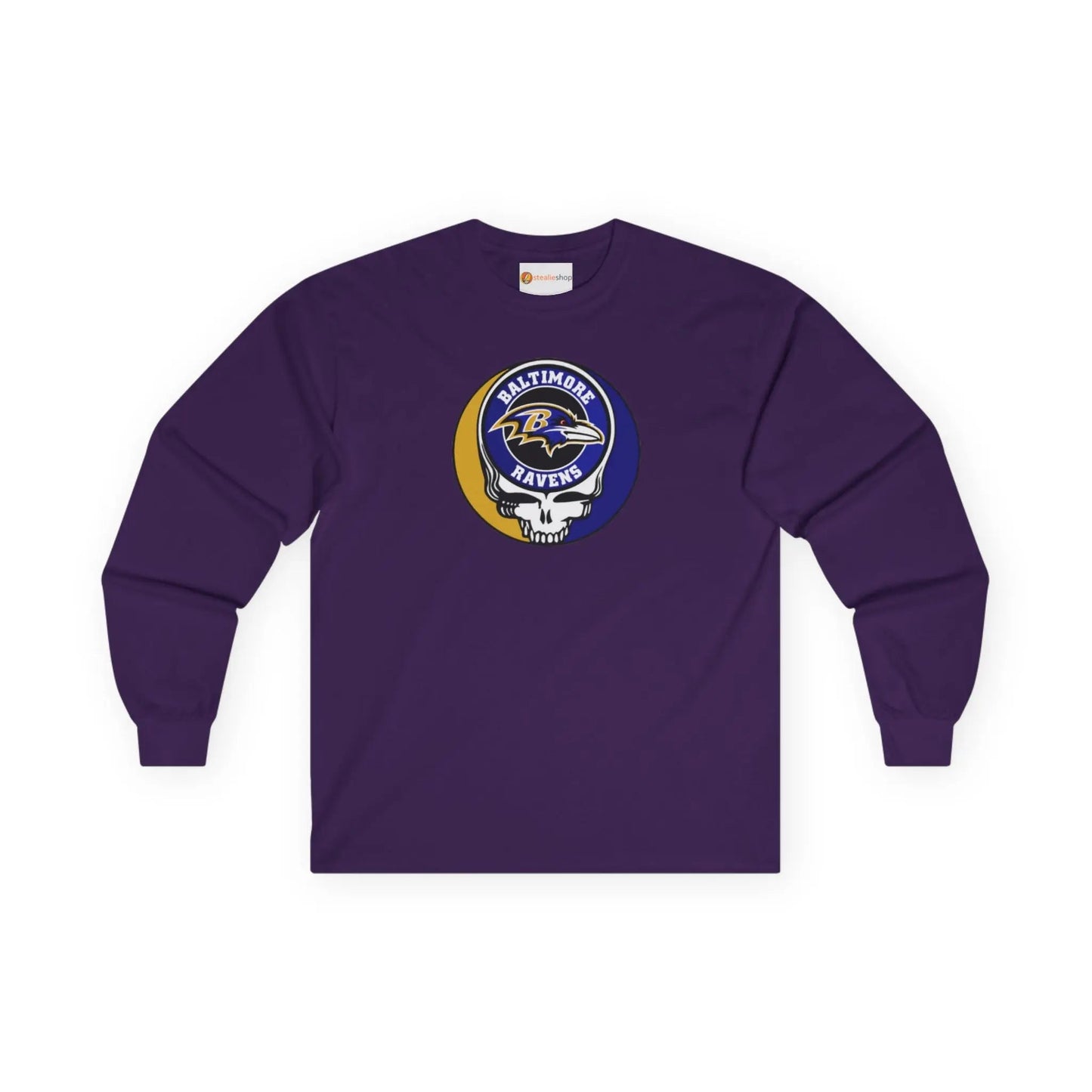Baltimore Ravens Grateful Dead Long Sleeve Ultra-Cotton Tee The Gridiron Collection