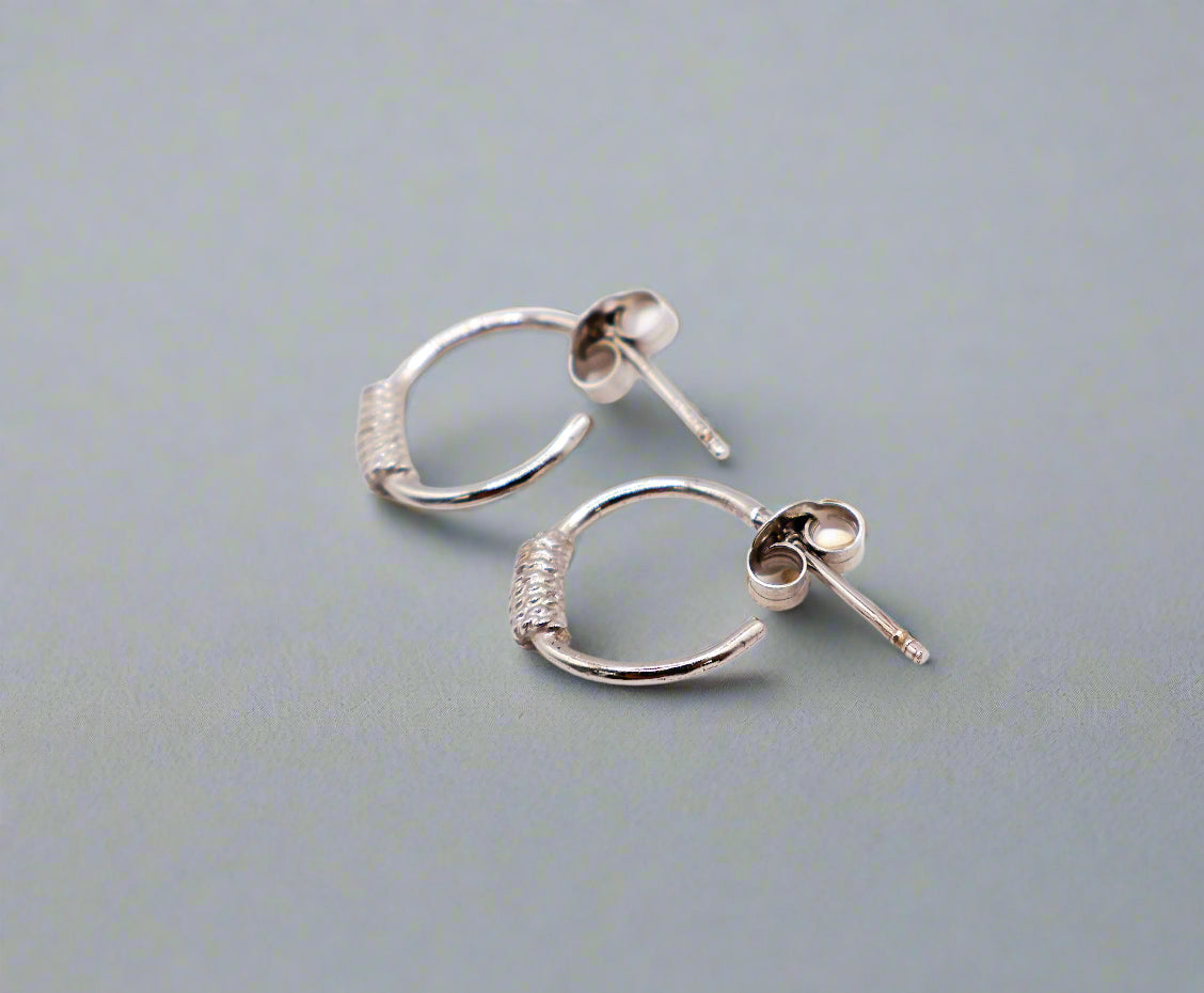 Sterling Silver Mini Hoop Earrings Italian Made