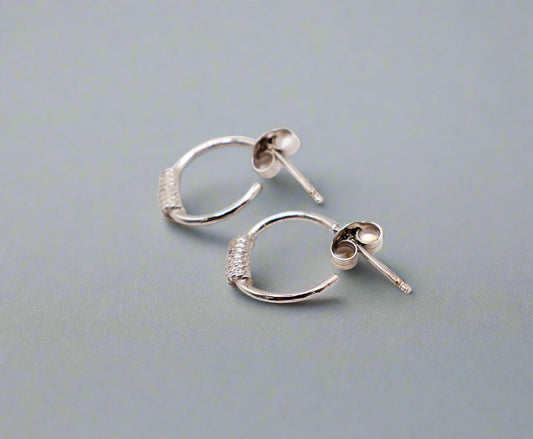 Sterling Silver Mini Hoop Earrings Italian Made