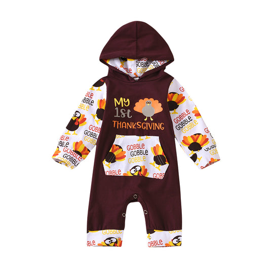 Baby Girl Long Sleeve Hoodie Cotton Thanksgiving